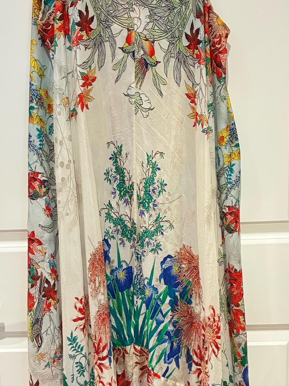 Johnny Was Silk Multicolor Tropical Print Midi Dress - Picture 4 of 7